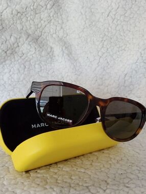 Marc Jacobs Tortoiseshell Sunglasses with Brown Lenses and Yellow Case